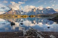 Cerro Torre Lago Pehoe in the morning, Torres del Paine National Park, Chile by Dieter Meyrl thumbnail