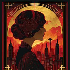 Art Deco Gold Print Poster