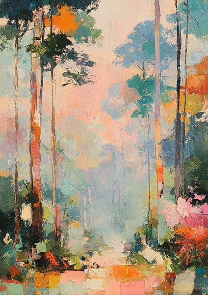 Boslandschap in impressionistische stijl van Niklas Maximilian