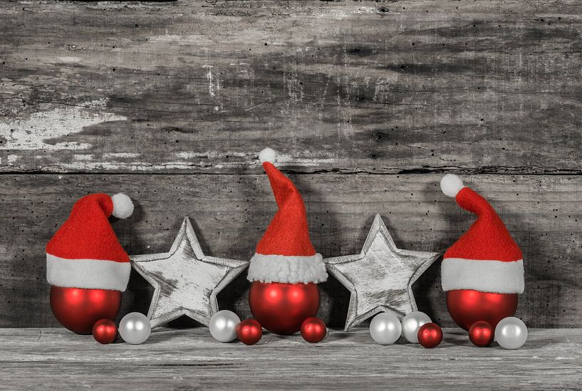 Christmas balls decoration with santa caps by Alex Winter