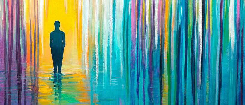 Colour play of silence - silhouette in the water by Poster Art Shop