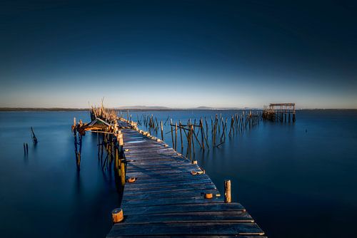 Old jetty by the sea in a beautiful coastal landscape by Voss photography