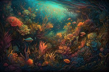 Coral painting | Underwater painting by ARTEO Paintings