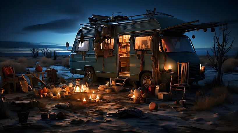 Scène de nuit dans le désert en 4K à couper le souffle par PixelPrestige