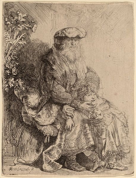 Rembrandt van Rijn  Abraham caressant Isaac par Rembrandt van Rijn