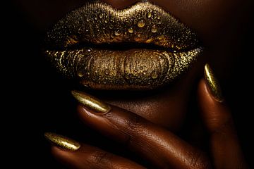 Glitzernde Lippen mit Tropfen von Imperial Art House