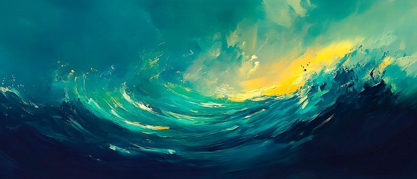 Dynamic waves in a play of colours by Poster Art Shop