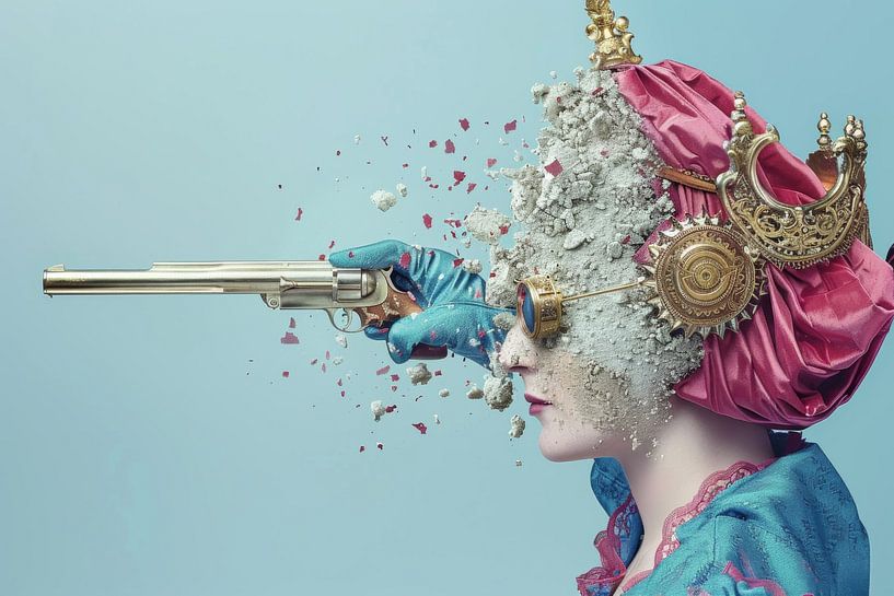 surrealism, portrait, woman "Between Dream and Reality" by Joriali photography and paintings