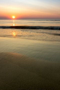 sunset on the seaside beach