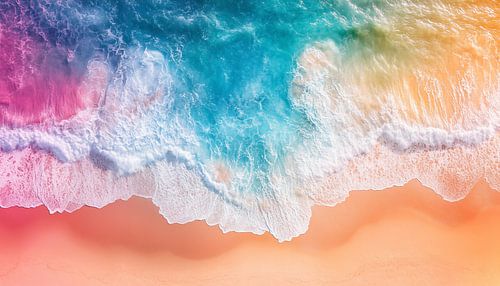 Regenboog kleuren strand panorama