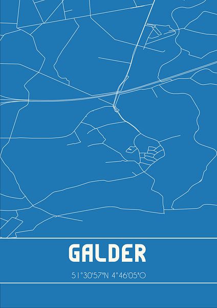 Blueprint | Map | Galder (North Brabant) by Prints of Place