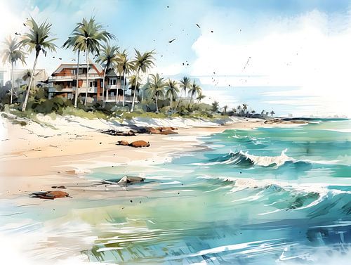 Tropisch eiland sketch