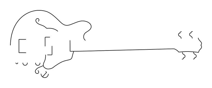 Bass-Silhouette (Hohlkörper-Stil) von Drawn by Johan