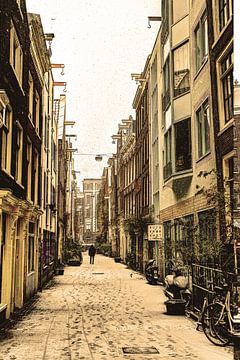 Binnenstad van Amsterdam Nederland Winter van Hendrik-Jan Kornelis