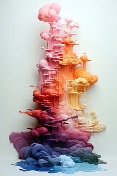Abstract Japanese Rainbow Art by Digitale Schilderijen
