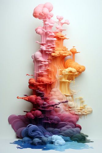 Abstracte Japanse Regenboog Kunst