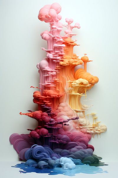 Abstrakte japanische Regenbogenkunst von Digitale Schilderijen
