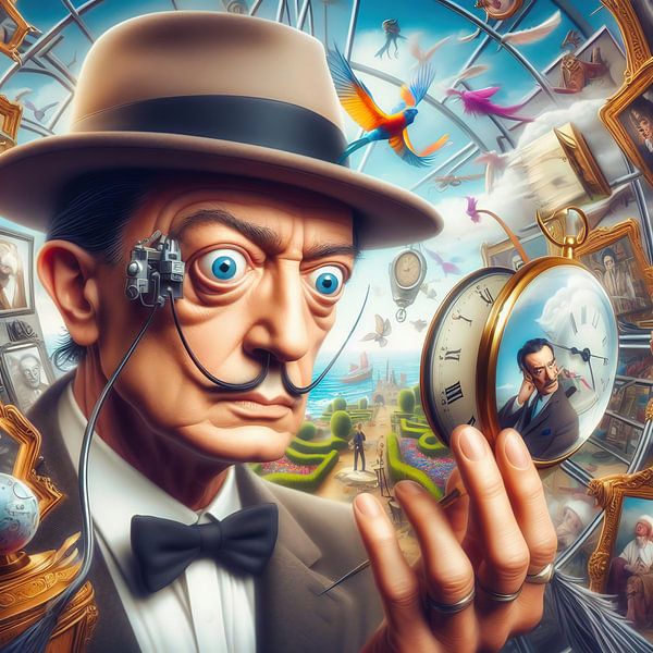Salvador Dali with watch by Digital Art Nederland