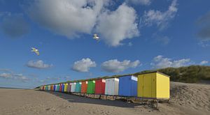 Vrolijk gekleurde strandhuisjes