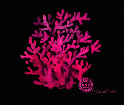 I LOVE POP MARINA - Corallo magenta su nero