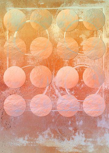 Pastel Dreamscape Roze, Goud en Gele Geometrie. Moderne abstracte geometrische kunst