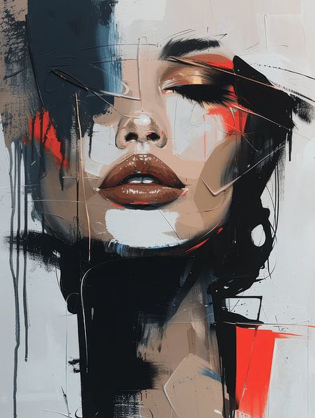 Modern and abstract portrait by Carla Van Iersel