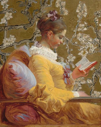 Lezend meisje, Jean-Honoré Fragonard - Amandelbloesem