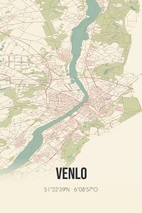 Vintage landkaart van Venlo (Limburg) van Rezona