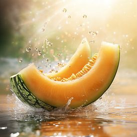 Frisches Stück Melone von Schwarzer Kaffee