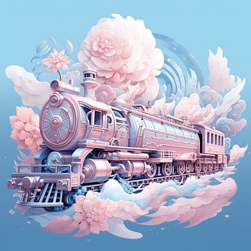 De roze trein van de fantasie van Art Lovers