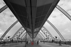 La gare d'Amsterdam. À droite, la rivière IJ, sur Alie Ekkelenkamp