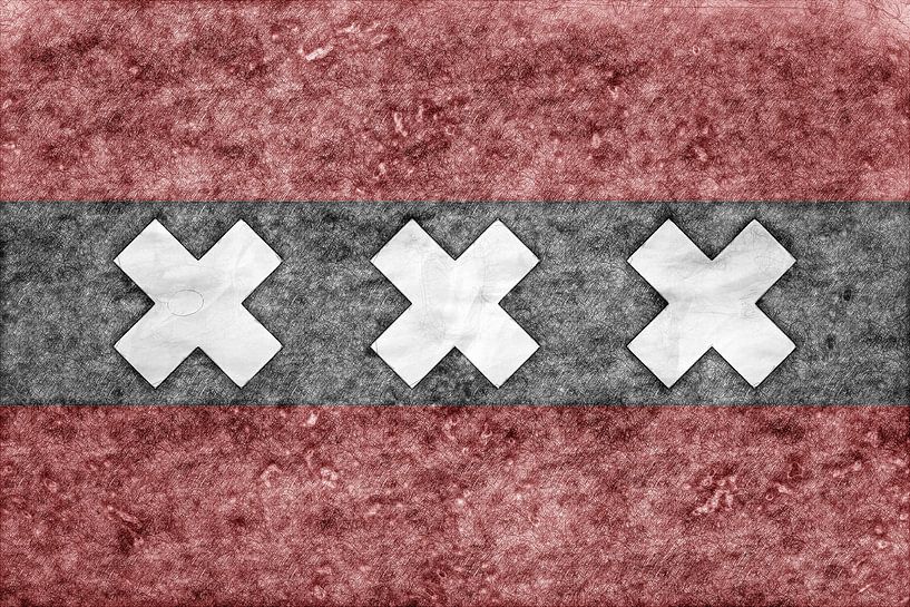 Amsterdam flag pen and ink design. by Grüntyers .