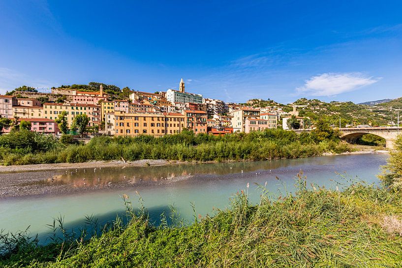 River Roya and old town centre of Ventimiglia in Imperia - Italy by Werner Dieterich