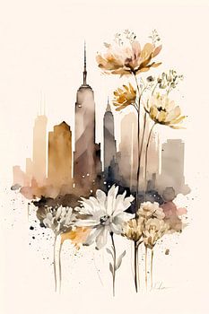 Aquarel skyline New York