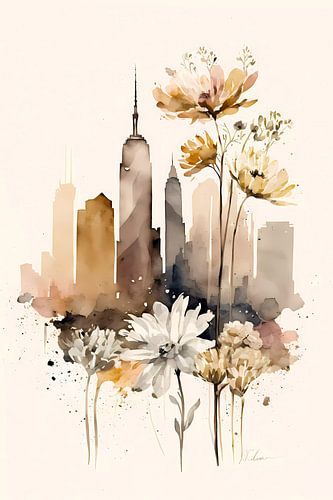 Aquarel skyline New York