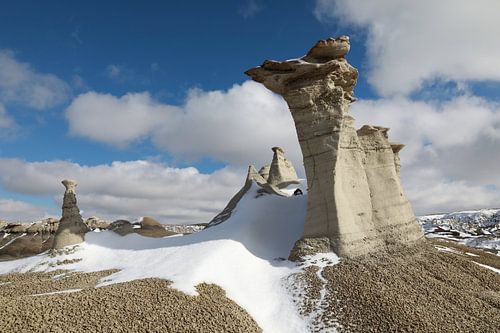 Badlands de Bisti en hiver Nouveau Mexique, USA