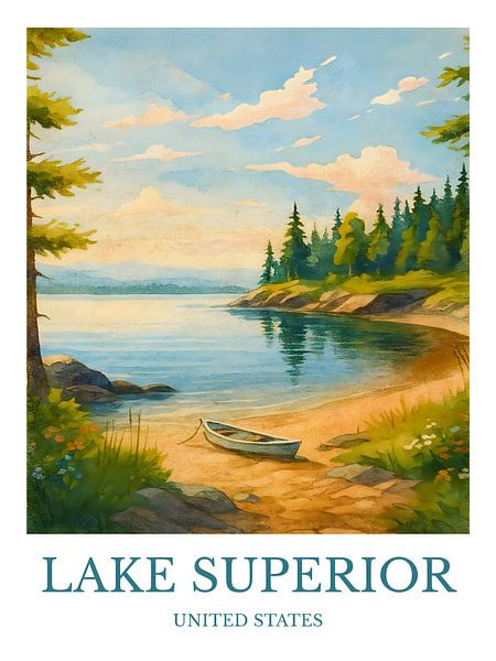 Atemberaubender Kunstdruck des Lake Superior von Robert Swaine