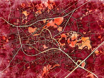 Kaart van Lokeren in de stijl 'Amber Autumn' van Maporia