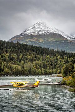 Watervliegtuigen bij Moose Pass in Alaska van Christian Möller Jork