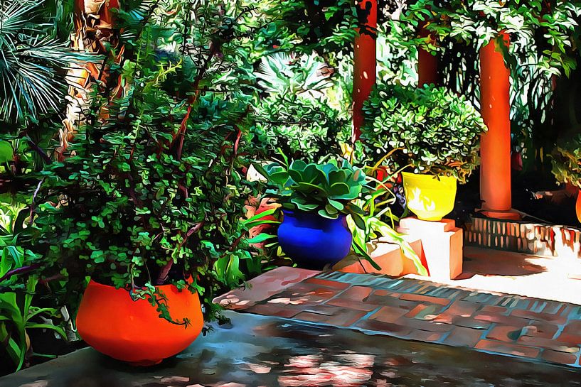 Colorful Plant Pots Marrakech 8 by Dorothy Berry-Lound