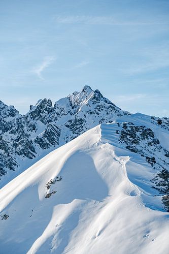 prachtig uitzicht op de Allgäuer Alpen in de winter