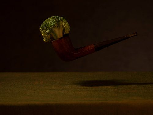 Healthy funny broccoli pipe