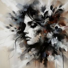 Woman Plants Brown by FoXo Art