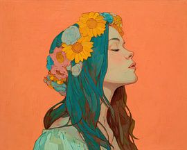 Flower wreath | Calm Beauty with Floral Touch by Wonderful Art