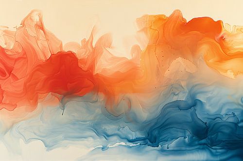 Abstract kunstwerk met levendige kleurencombinatie