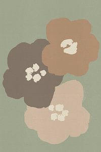 Minimalistische botanische kunst in zachte pastelkleuren
