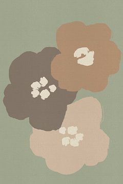 Minimalistische botanische kunst in zachte pastelkleuren van Abstract Minimalist Art