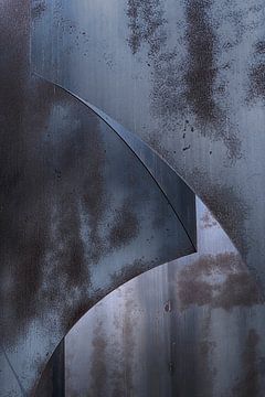 Blauw staal in abstractie
