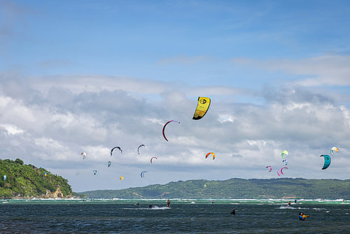 Kitesurfing on Boracay Island, the Philippines