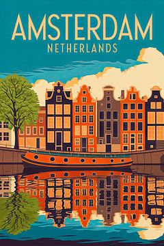 Amsterdam, Nederland. van Poster Art Shop